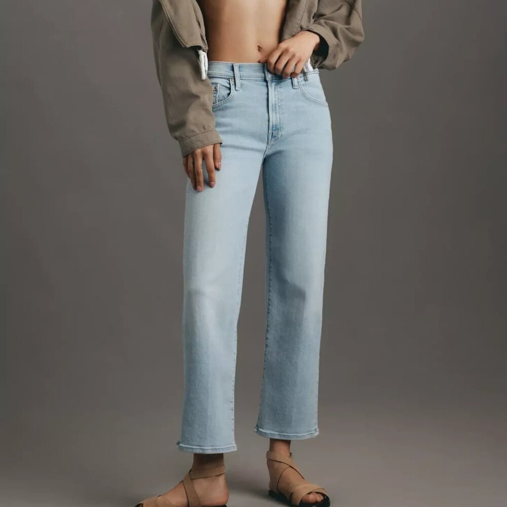 MOTHER The Rambler High-Rise Straight Leg Jeans Balls In Your Court Size 33 NWT